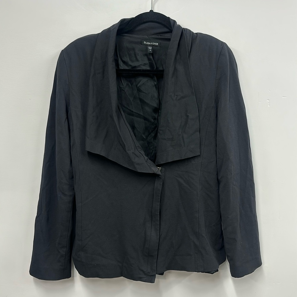 Eileen Fisher gray half zip jacket M